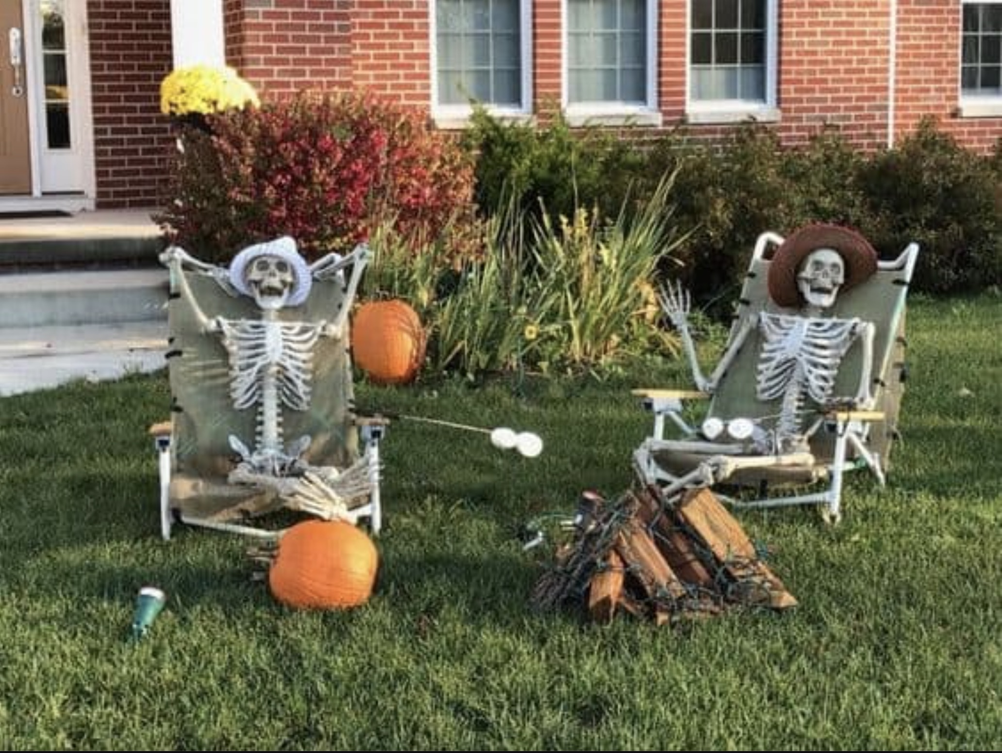 funny skeleton displays for halloween