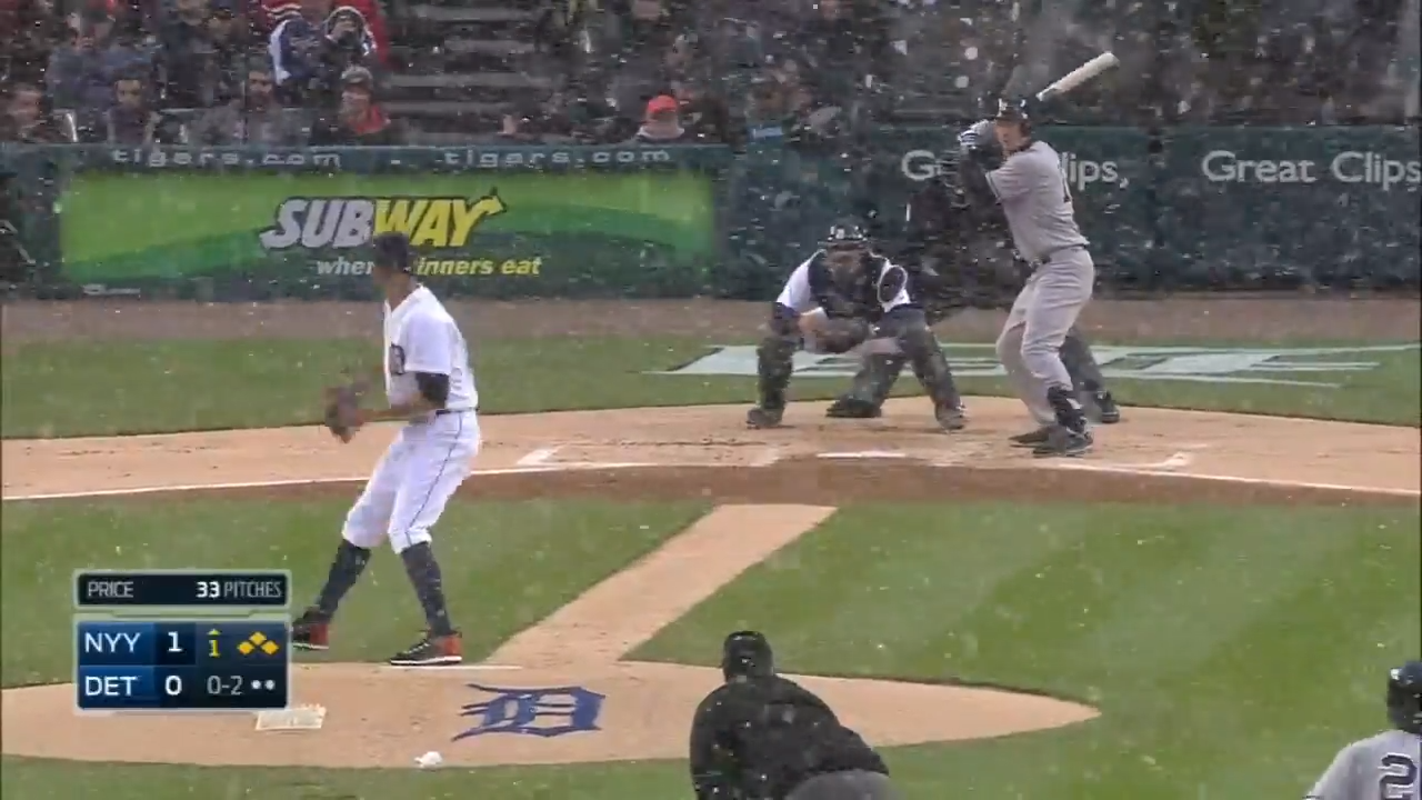 Chase Headly faces off against David Price in Detroit, 2015.