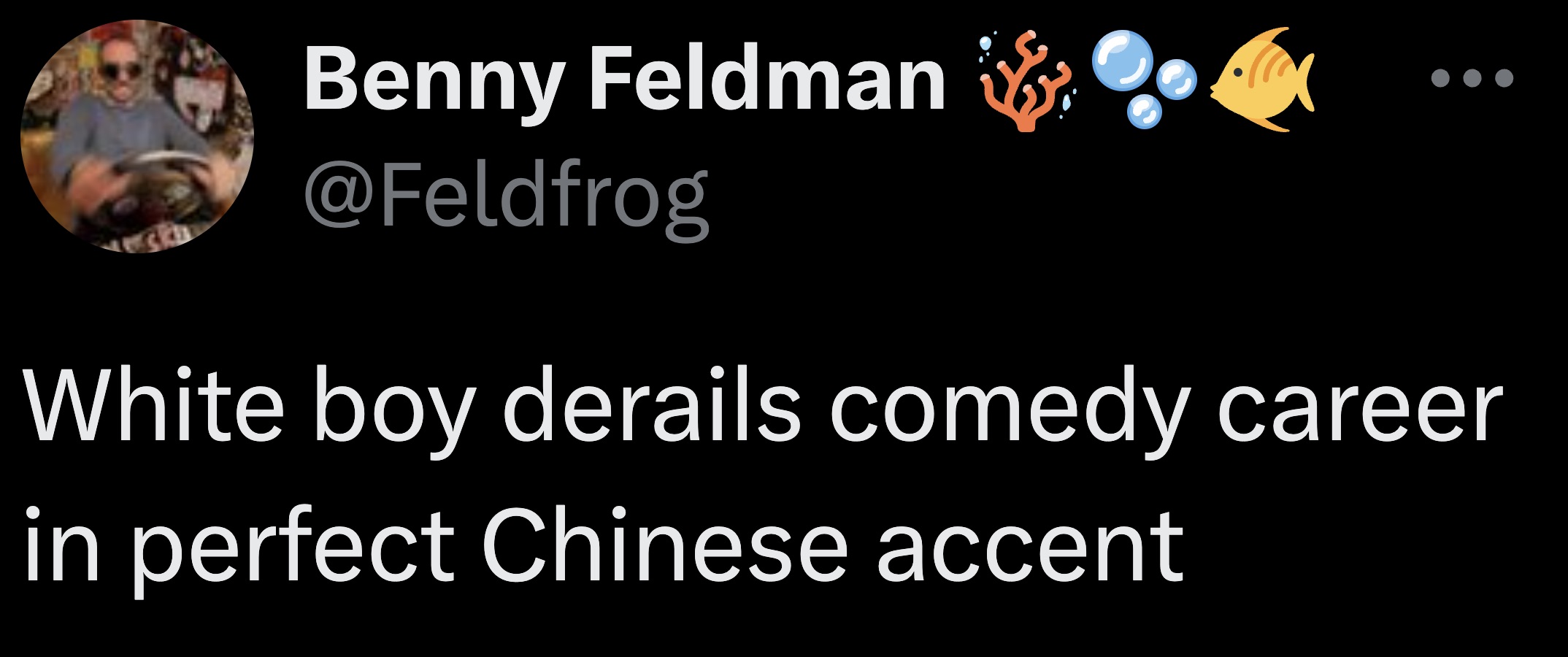 bee - Benny Feldman White boy derails comedy career in perfect Chinese accent