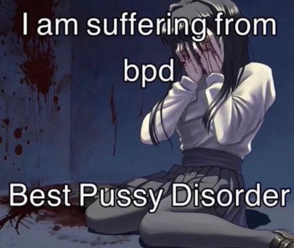 Internet meme - I am suffering from bpd Best Pussy Disorder