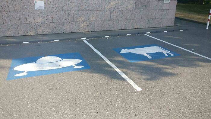 Reserved parking spaces for 'alternate' modes of transportation.