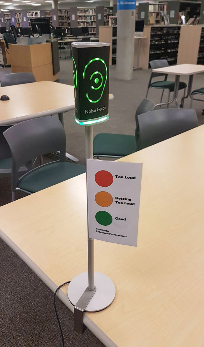 This school library has devices that let you know when you're being too loud.