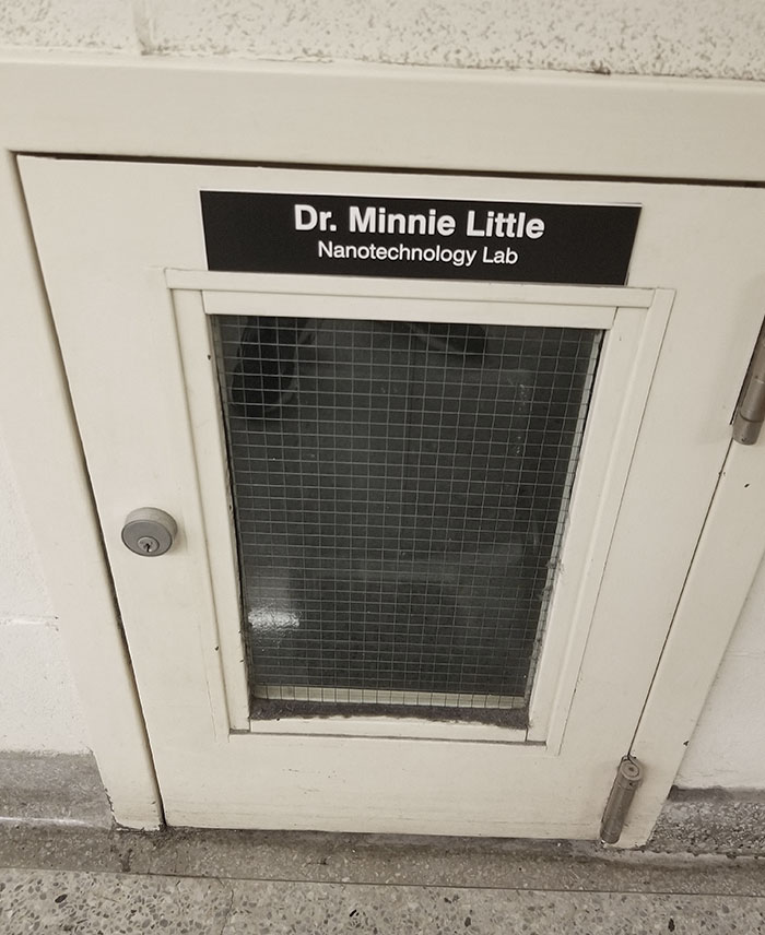 This access panel is decorated as the door to the Nanotechnology lab.