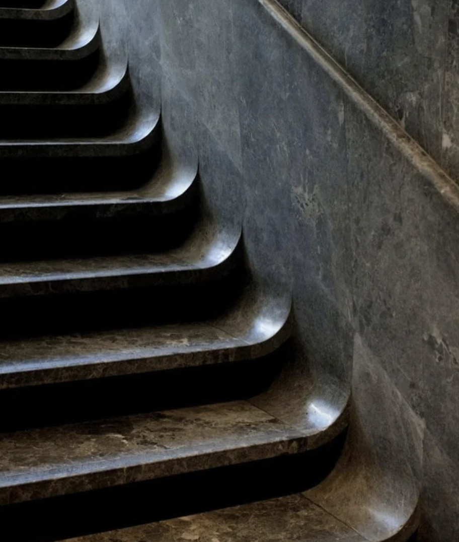 The marble steps at the Hôtel National des Arts et Métiers in Paris.