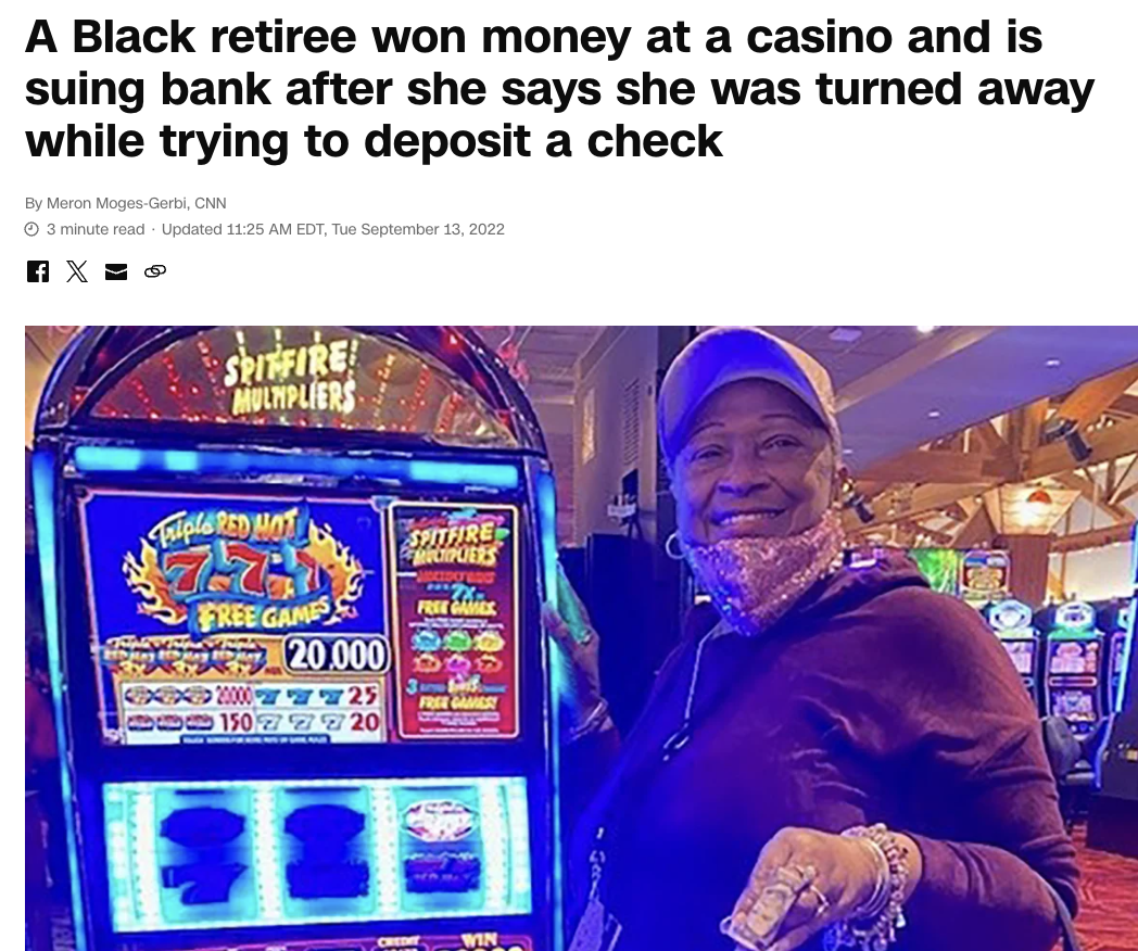 slot machine - A Black retiree won money at a casino and is suing bank after she says she was turned away while trying to deposit a check By Meron MogesGerbi, Cnn 3 minute read Updated Edt, Tue A X > Spitfire Multipliers Triple Red Hot Spitfire Ciples Fre