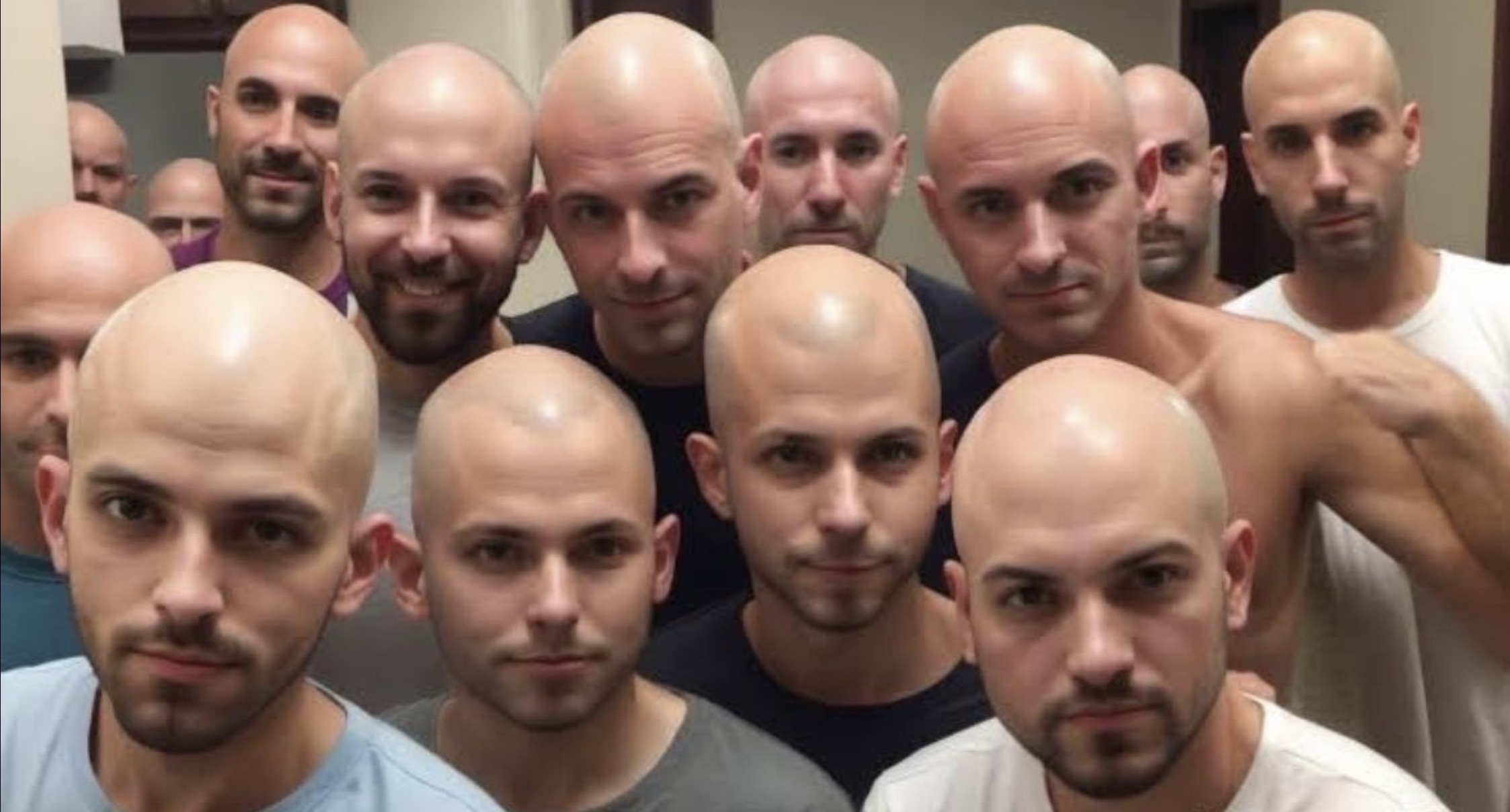 group of bald people - D