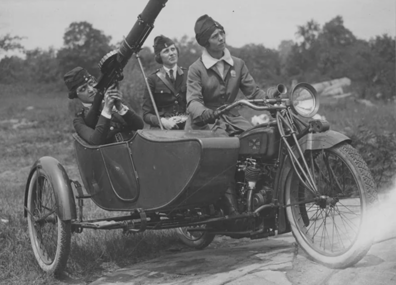 police women lewis gun motorcycle