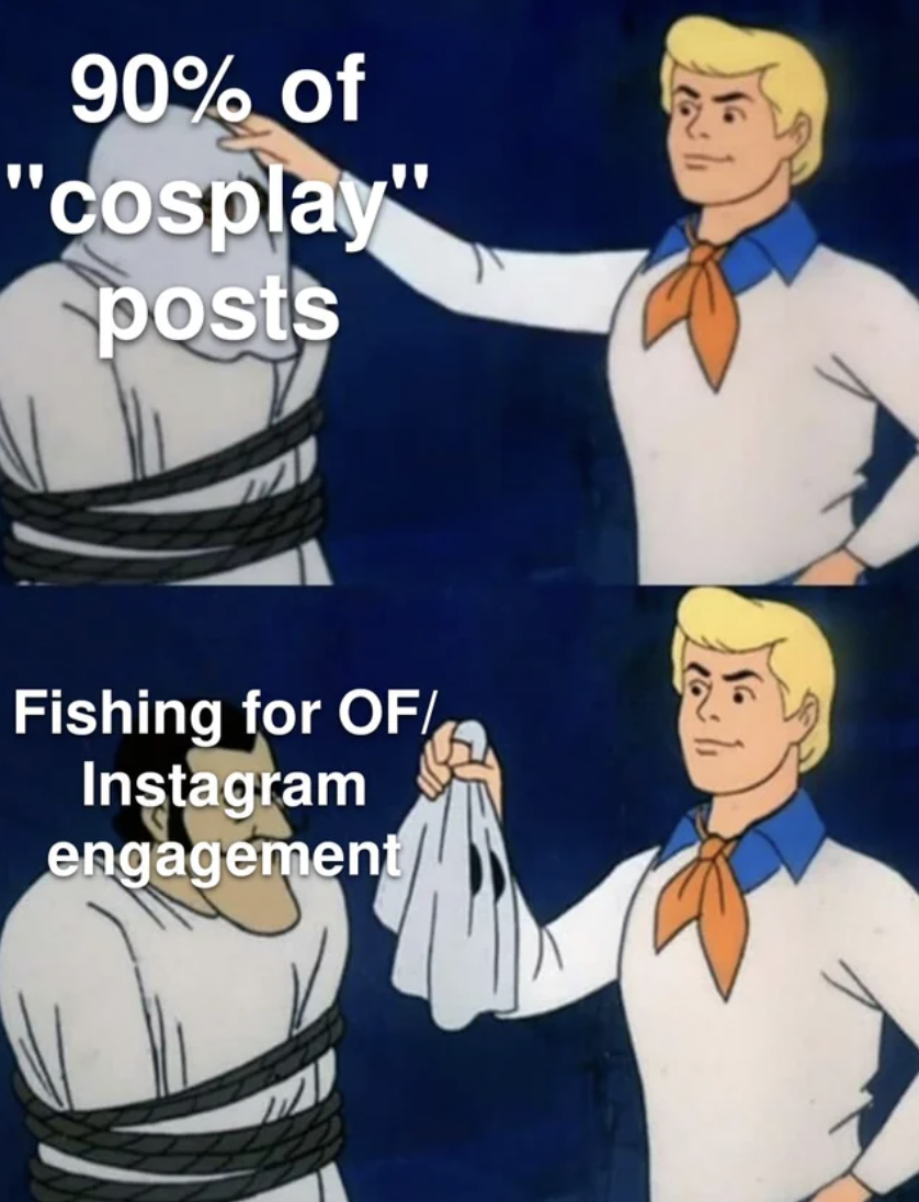 fred unmasking villain - 90% of "cosplay" posts Fishing for Of Instagram engagement