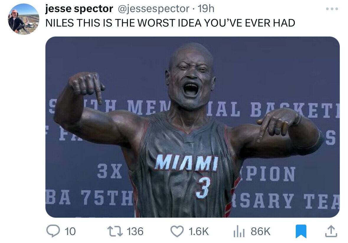 Dwyane Wade - jesse spector 19h Niles This Is The Worst Idea You'Ve Ever Had ... C Th Men Ial Basketi S Miami 3X 3 Ba 75TH Pion Sary Tea 10 1136 Ill 86K