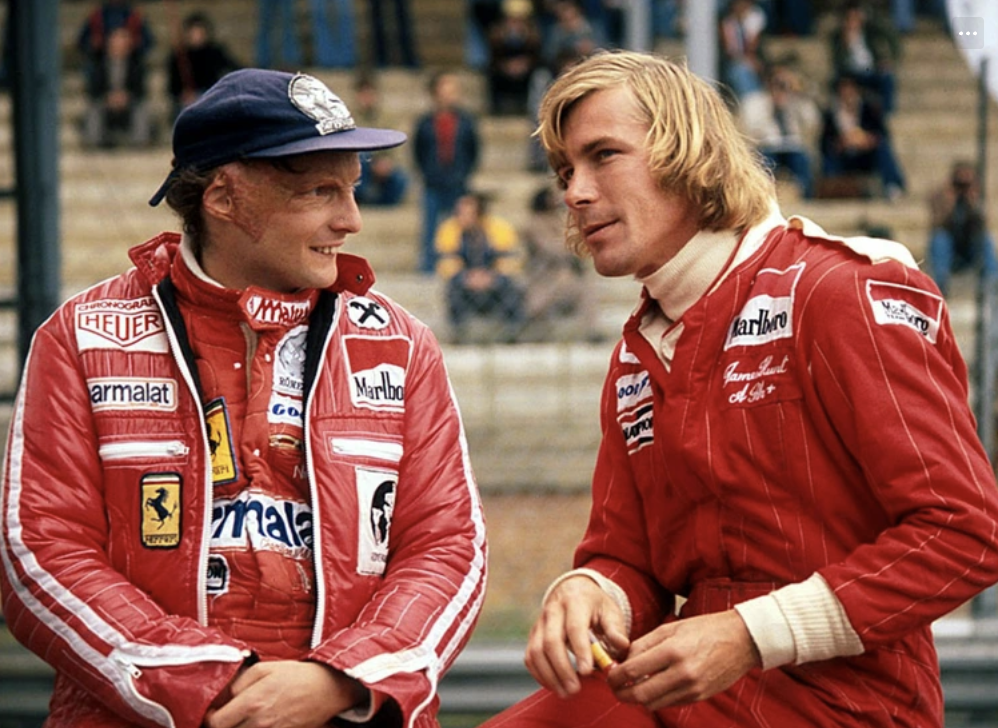 niki lauda y james hunt - Heuer armalat Go Marlbo arro mal