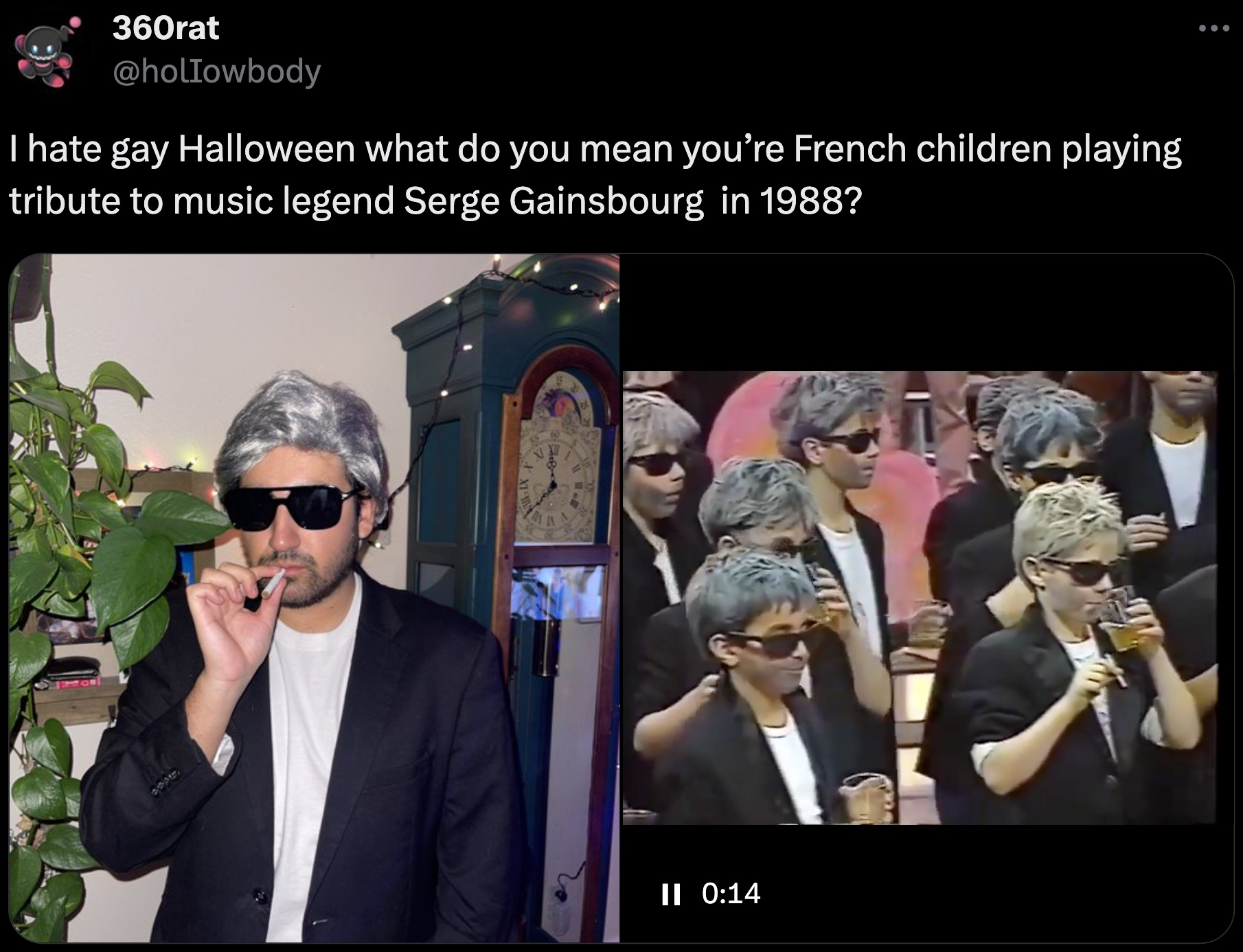 media - 360rat I hate gay Halloween what do you mean you're French children playing tribute to music legend Serge Gainsbourg in 1988? ||