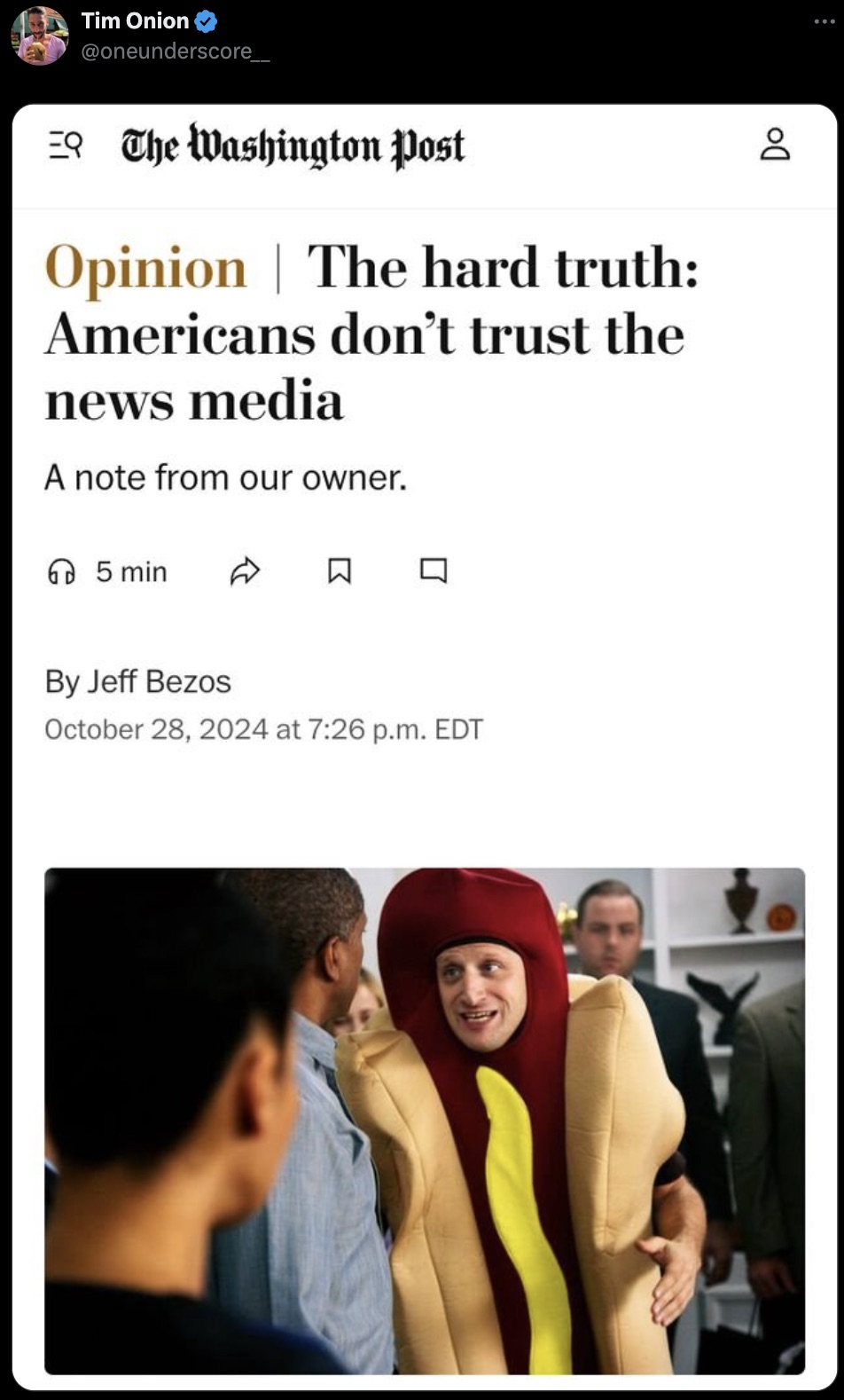 tim robinson - Tim Onion Eq The Washington Post Opinion | The hard truth Americans don't trust the news media A note from our owner. 5 min By Jeff Bezos at p.m. Edt Do 8