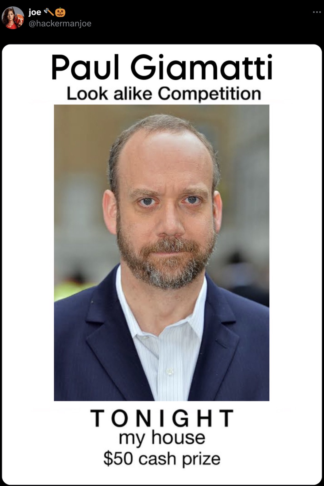 paul giamatti 2014 - joe Paul Giamatti Look a Competition Tonight my house $50 cash prize