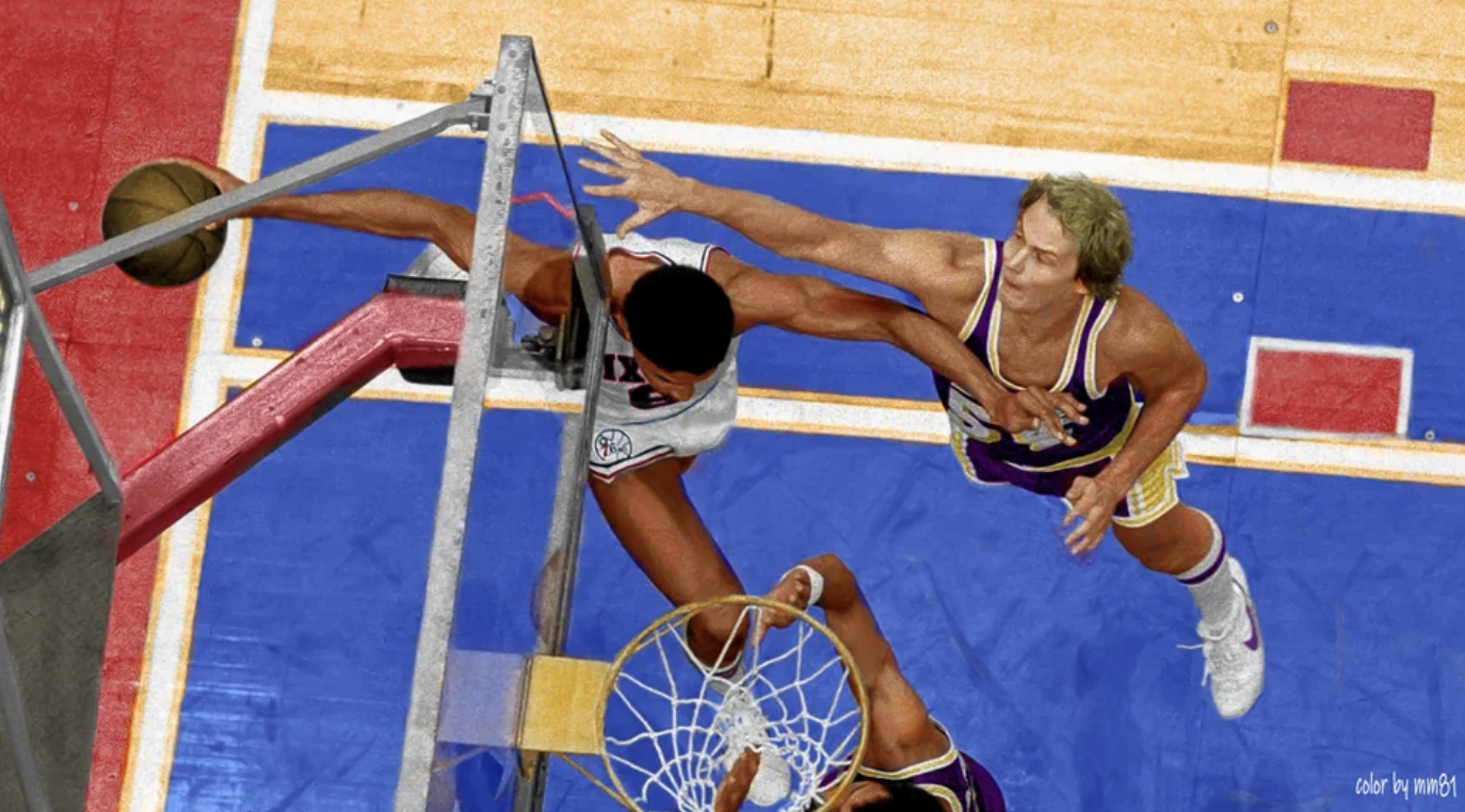 julius erving reverse layup - color by mm1