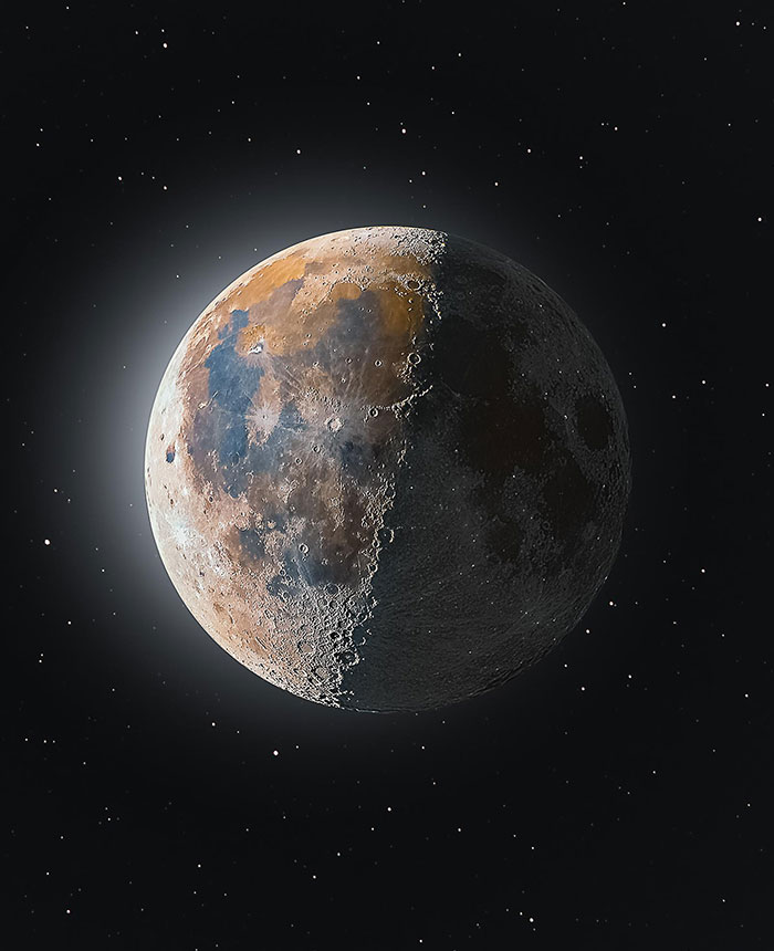 This image of the moon was created using 3D and HDR images, the photographer stayed up till 4AM to capture all the shots needed to create the composite.