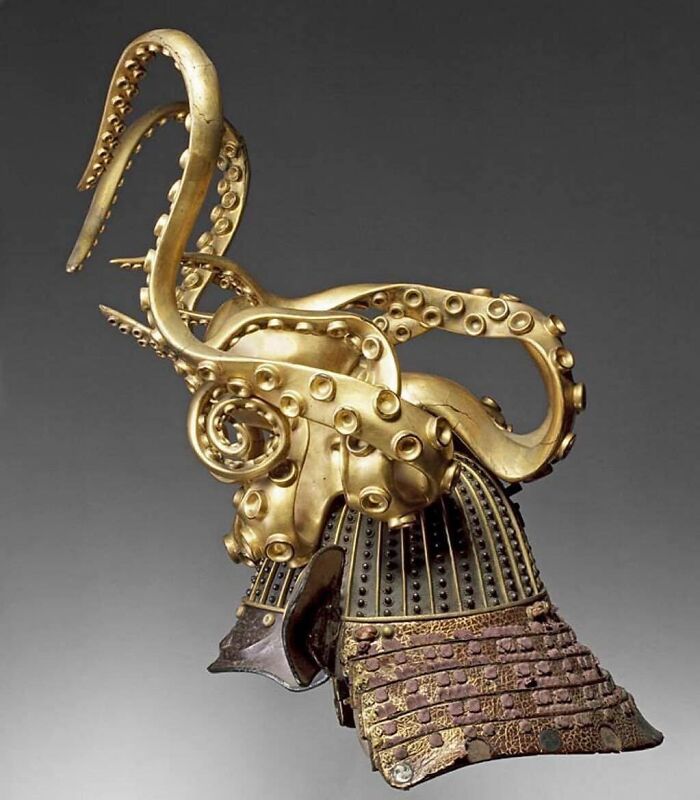 An 18th century Octopus shaped Samurai Helmet.