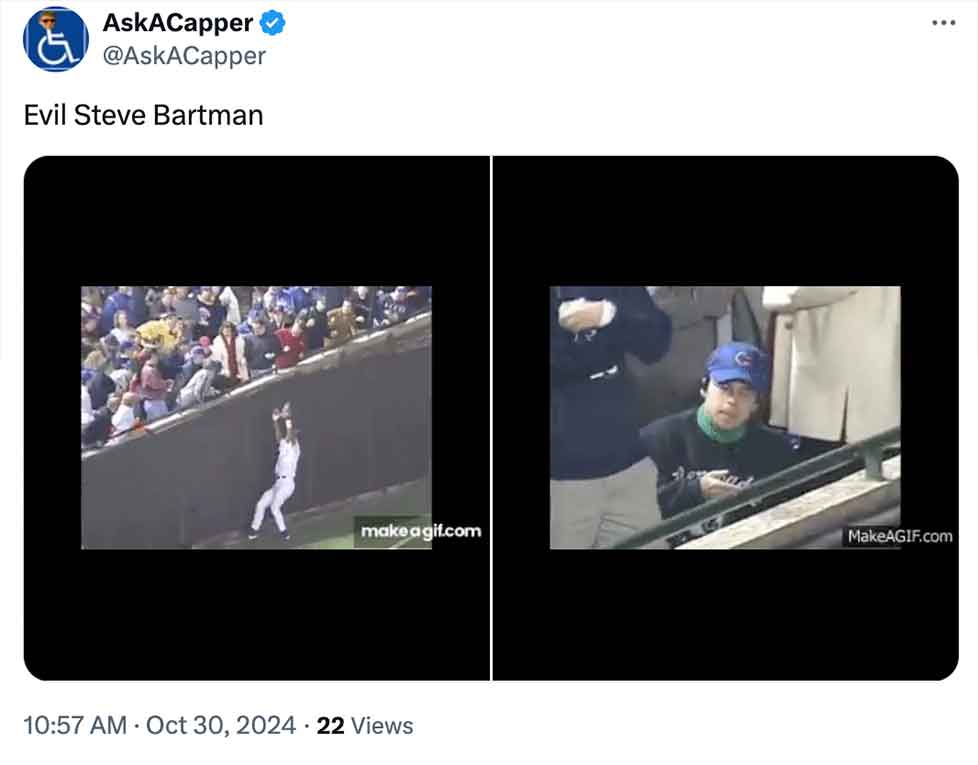 screenshot - AskACapper Evil Steve Bartman make a gif.com MakeAGIF.com 22 Views