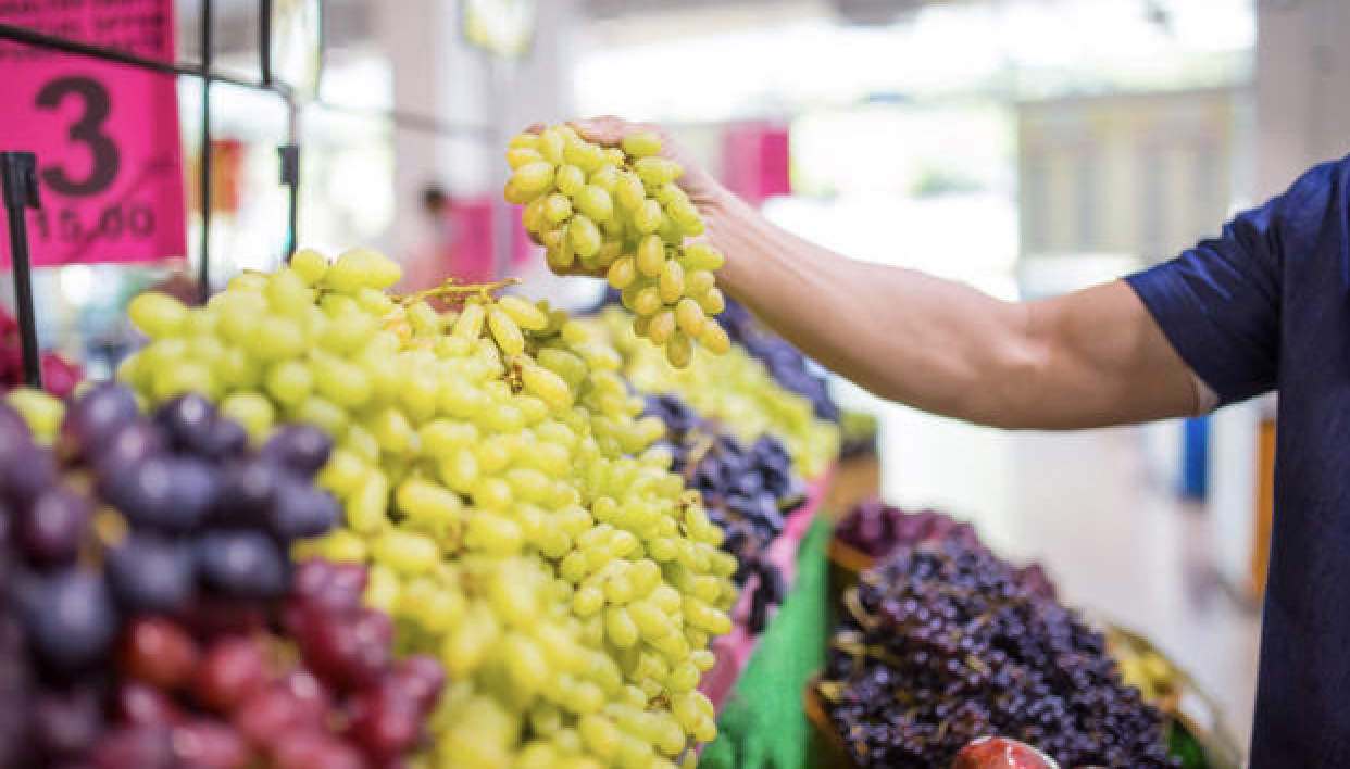 Eat a few grapes for free at the grocery store.