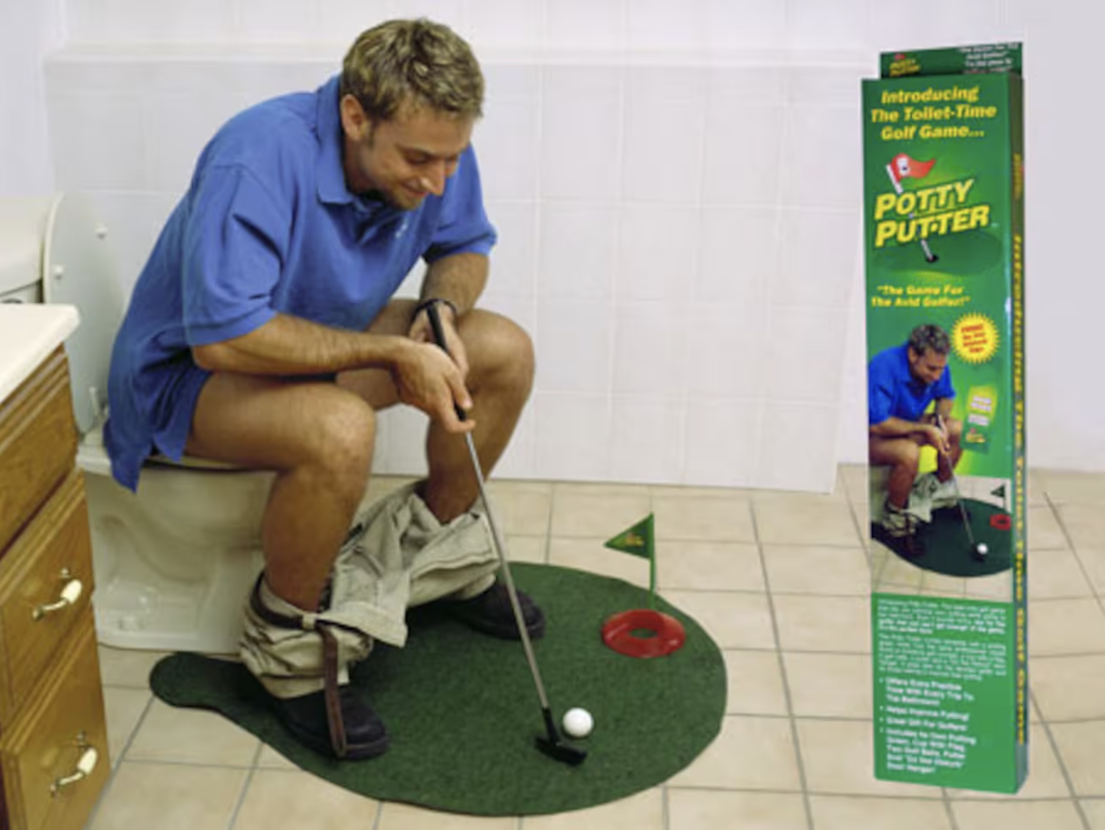 most useless products - Introducing The ToiletTime Golf Game... Potty Putter The Gang For The Avid Golfer Ho