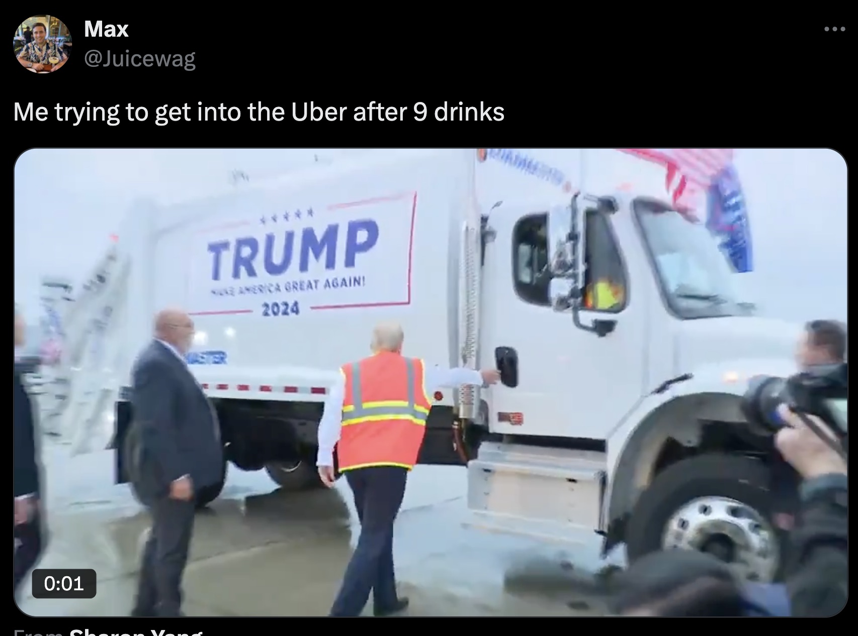 trailer truck - Max Me trying to get into the Uber after 9 drinks Trump Etter America Great Again! 2024