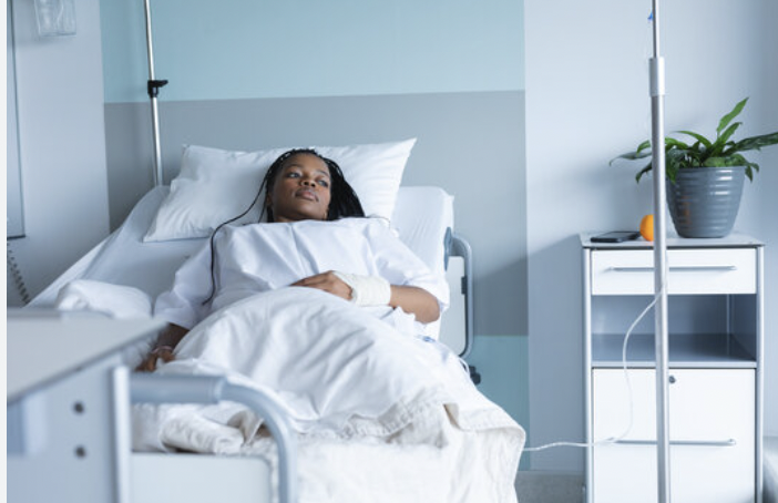 patient on bed in hospital