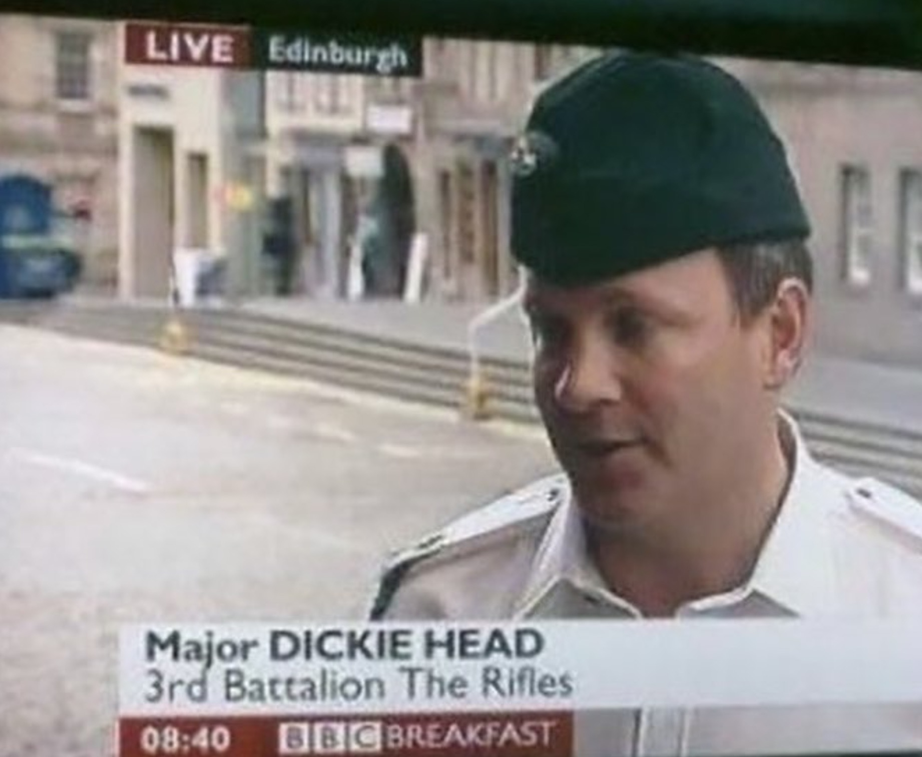 richard head meme - Live Edinburgh Major Dickie Head 3rd Battalion The Rifles Bbc Breakfast Be