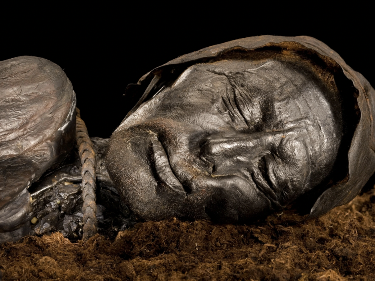 In 1950, the preserved body of a man from 405–380 BCE called the Tollund Man, was found in a peat bog. He died via hanging and was used as a sacrifice.