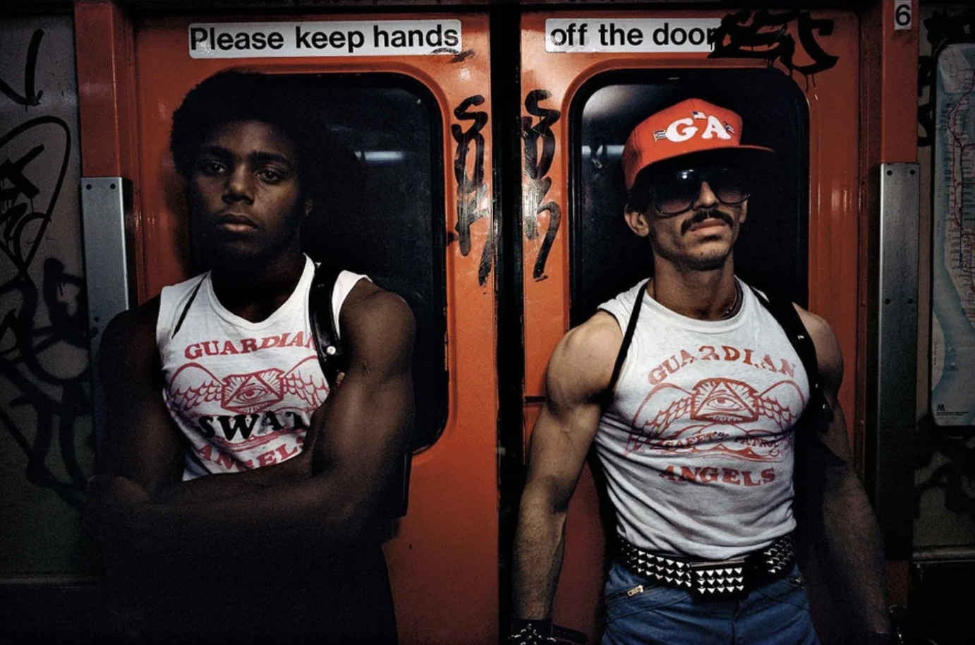 new york subways in the 80s - 6 Please keep hands off the door Ga Guardia Sway Guardian Ngels