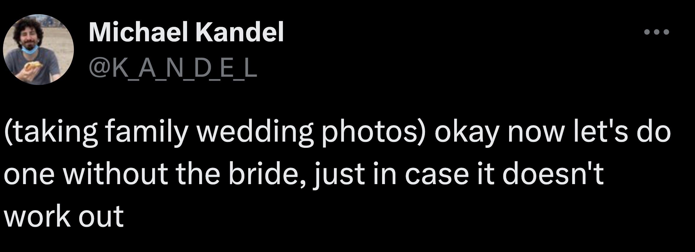 screenshot - Michael Kandel taking family wedding photos okay now let's do one without the bride, just in case it doesn't work out