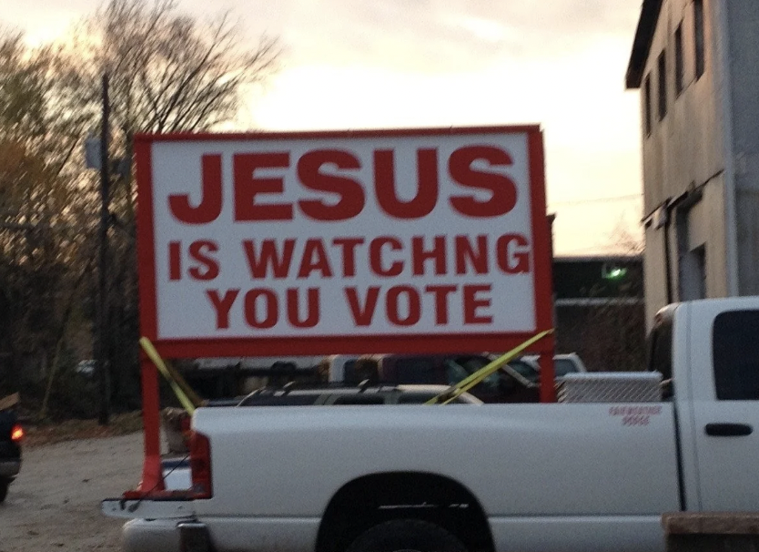 “Didn't expect to see this at the polls.”