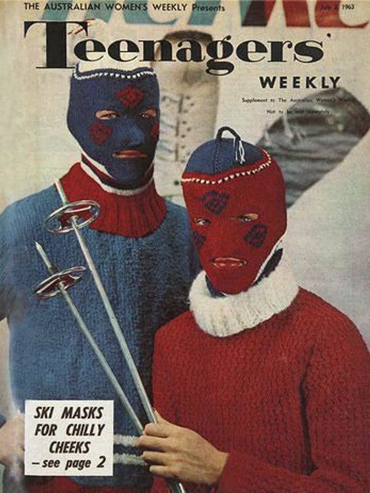 ski mask magazine - The Australian Women'S Weekly Presents eenagers Weekly Ski Masks For Chilly Cheeks see page 2 1963