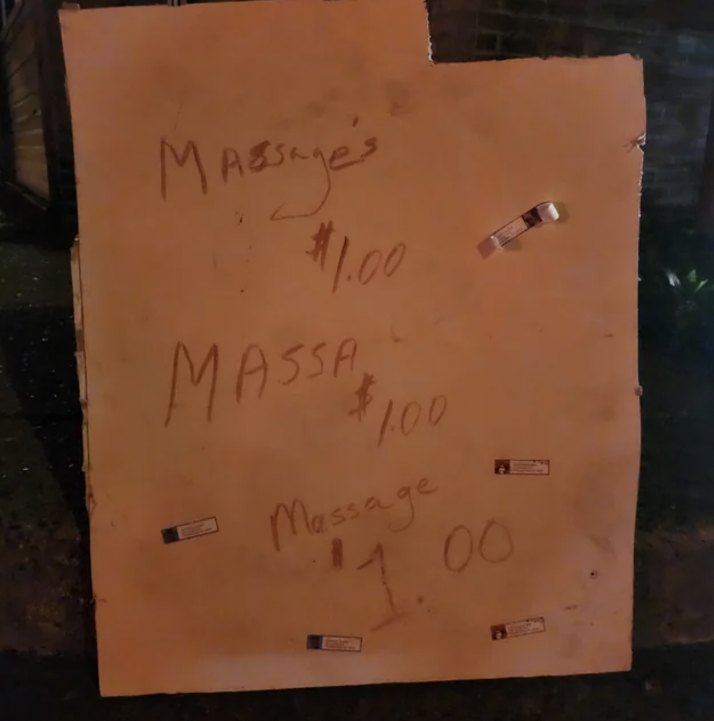 handwriting - MABSage's $1.00 Massas 100 Massage 00