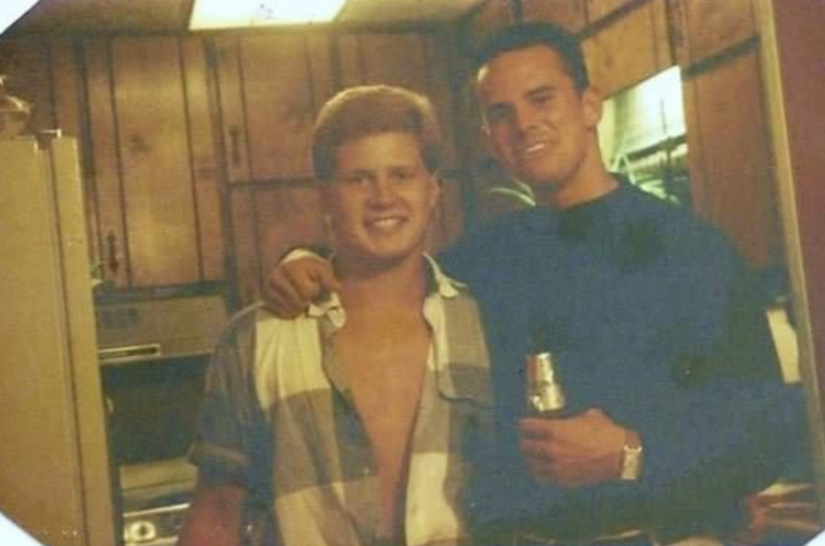 My uncle and Walton Goggins chilling together at my grandparents house during a house party outside of Atlanta, 1980s.