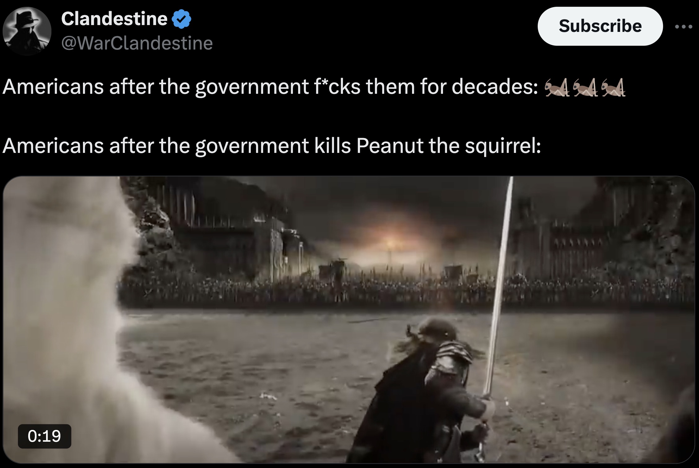 lord of the rings work memes - Clandestine Subscribe Americans after the government fcks them for decades Sasa Americans after the government kills Peanut the squirrel