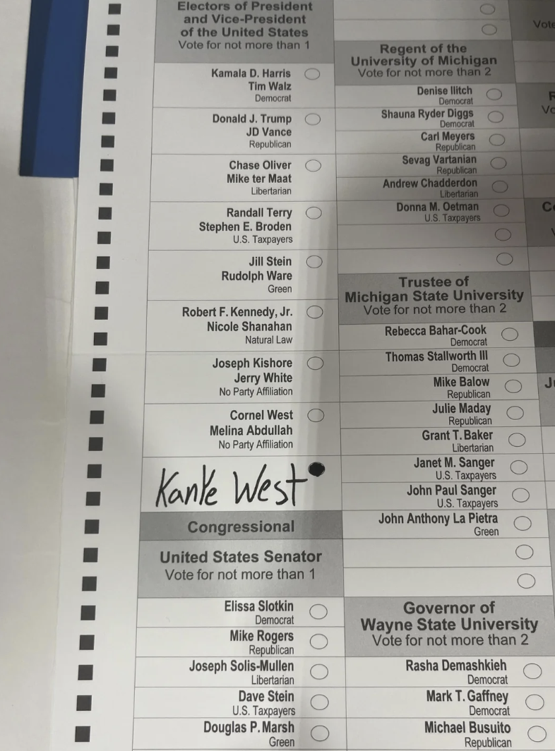 document - Electors of President and VicePresident of the United States Vate for not more than 1 Kamala D. Harris O Tim Wal D Donald J. Trump Jd Vance Republican Chase Oliver Mike ter Mast Libertarian Randall Terry Stephen E. Broden 1.3. Jill Stein Rudolp