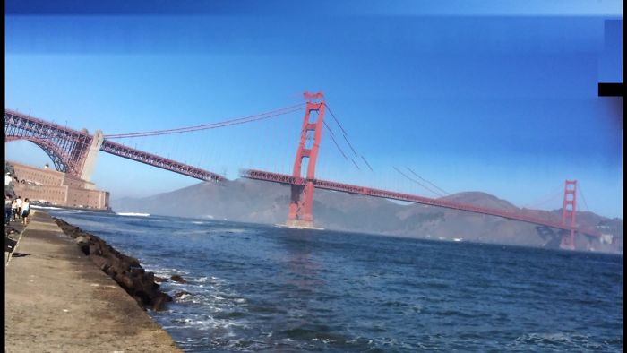 The Golden Gate Bridge is falling down, falling down.