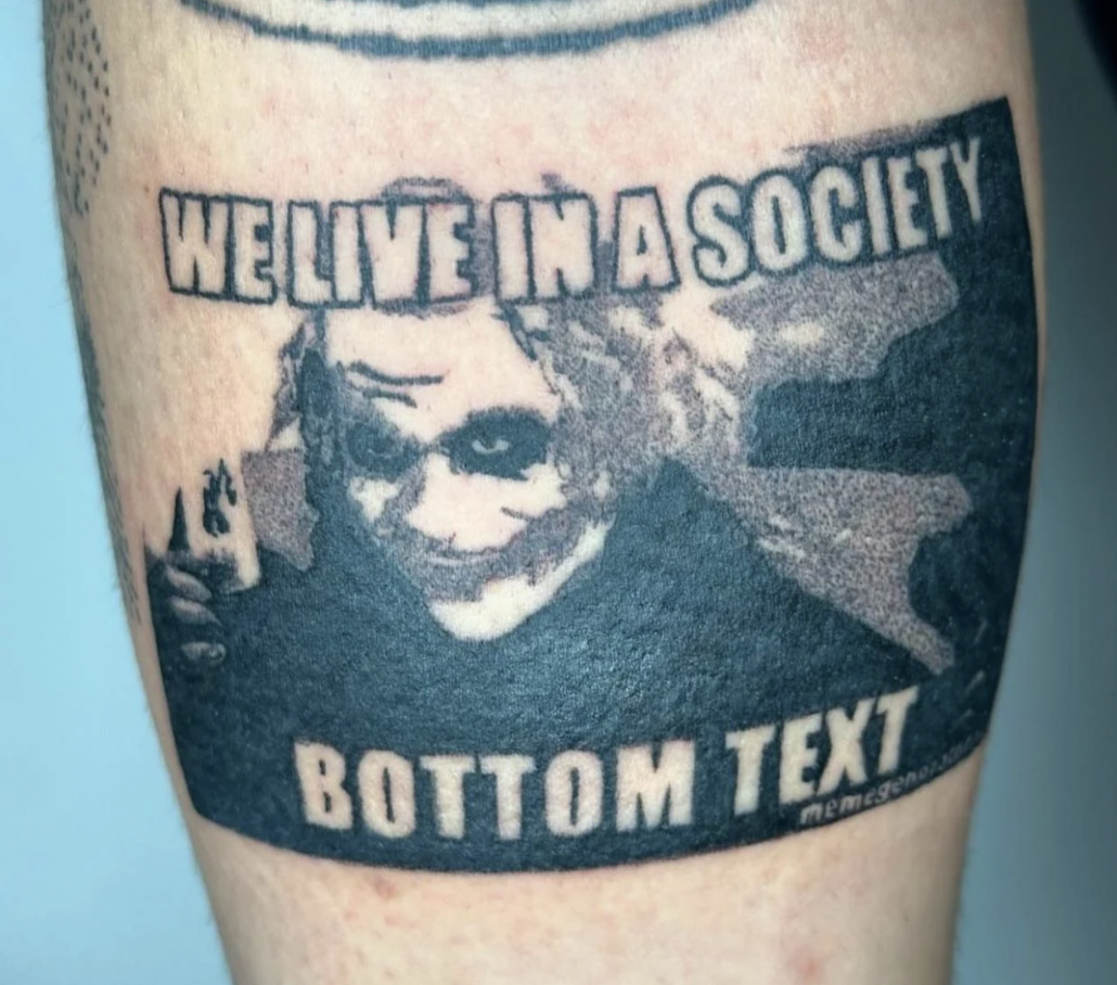 tattoo - We Live In A Society Bottom Text