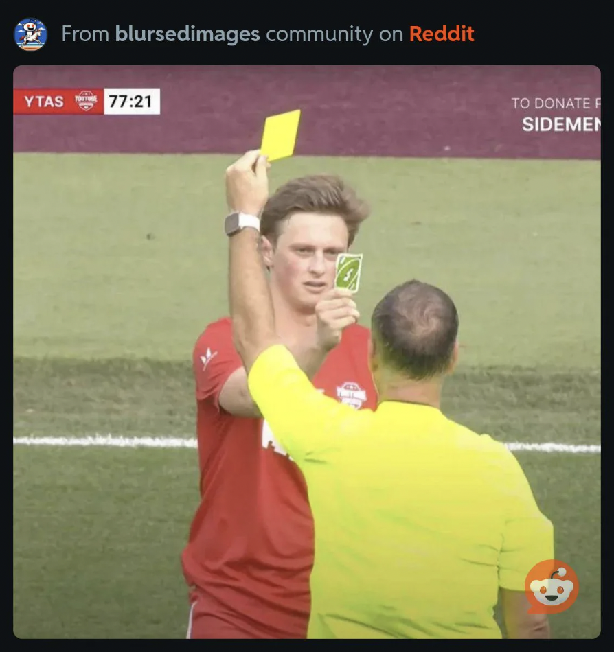 yellow card uno reverse - From blursedimages community on Reddit Ytas To Donate F Sidemen