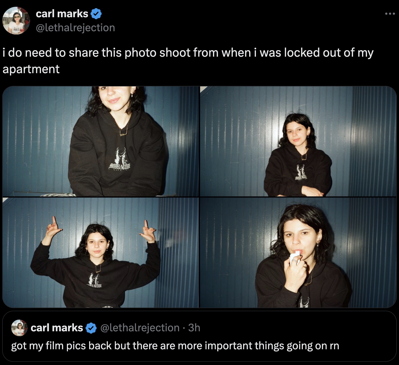 photo caption - carl marks i do need to this photo shoot from when i was locked out of my apartment carl marks 3h got my film pics back but there are more important things going on rn