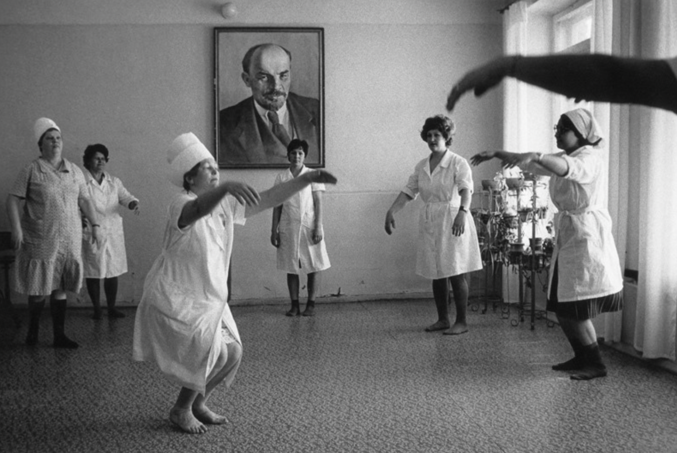 Workplace gymnastics, Ulyanovsk, USSR, 1981.