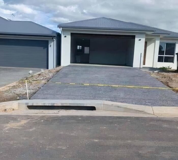 The worlds worst and least functional driveway.