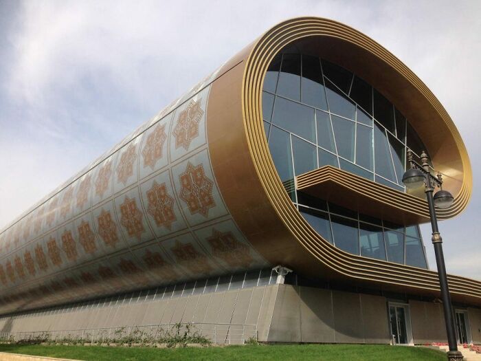 This Little Debbie Swiss Roll looking building is actually the National Carpet Museum, located in Baku, Azerbaijan