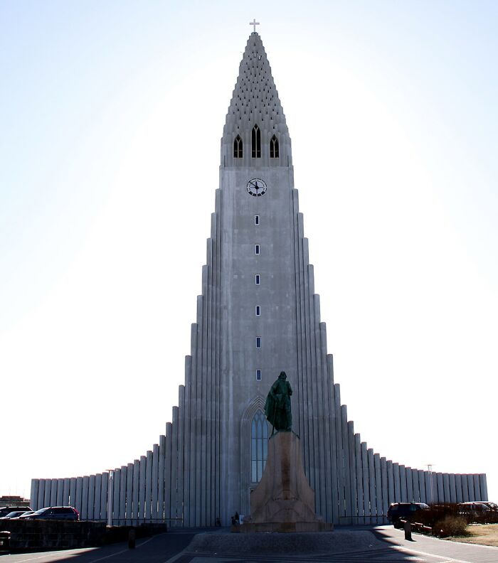 This church "The Halgrims Church in Reykjavík, Iceland.) looks like the old Nasa space shuttles getting ready for lift-off.