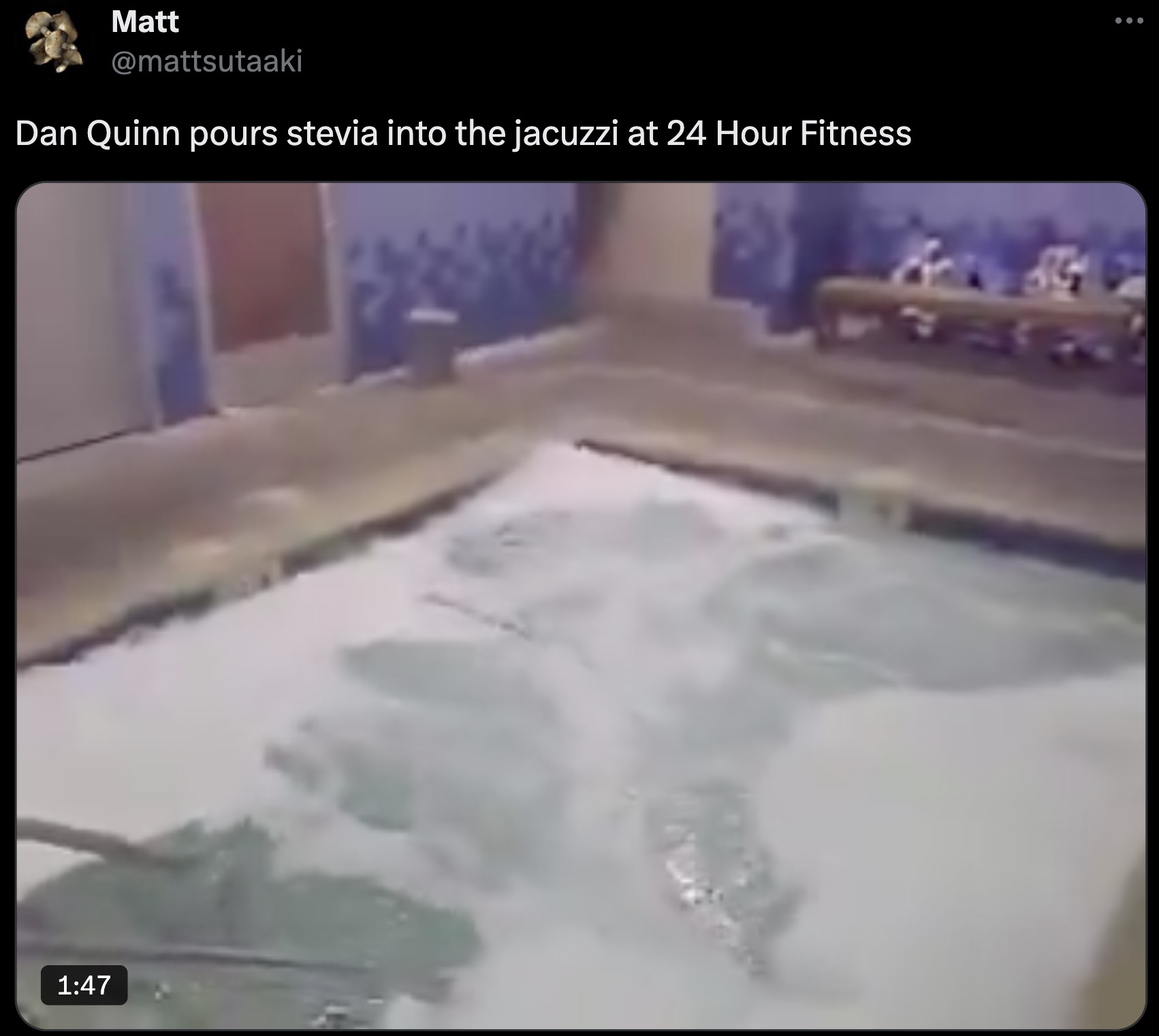 screenshot - Matt Dan Quinn pours stevia into the jacuzzi at 24 Hour Fitness