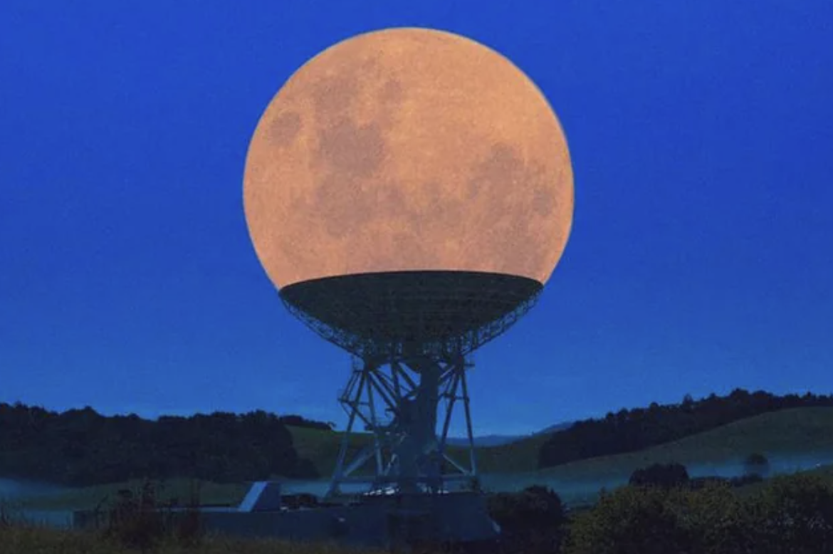 satellite dish moon