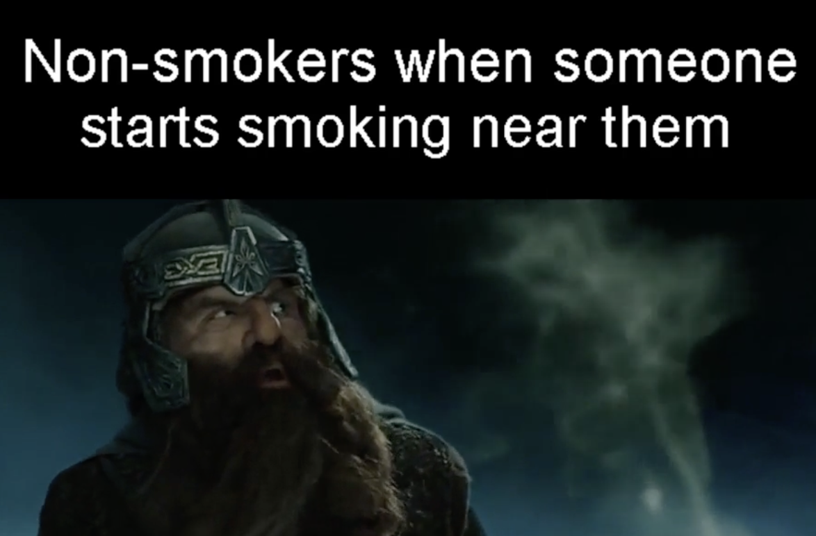 mythology - Nonsmokers when someone starts smoking near them