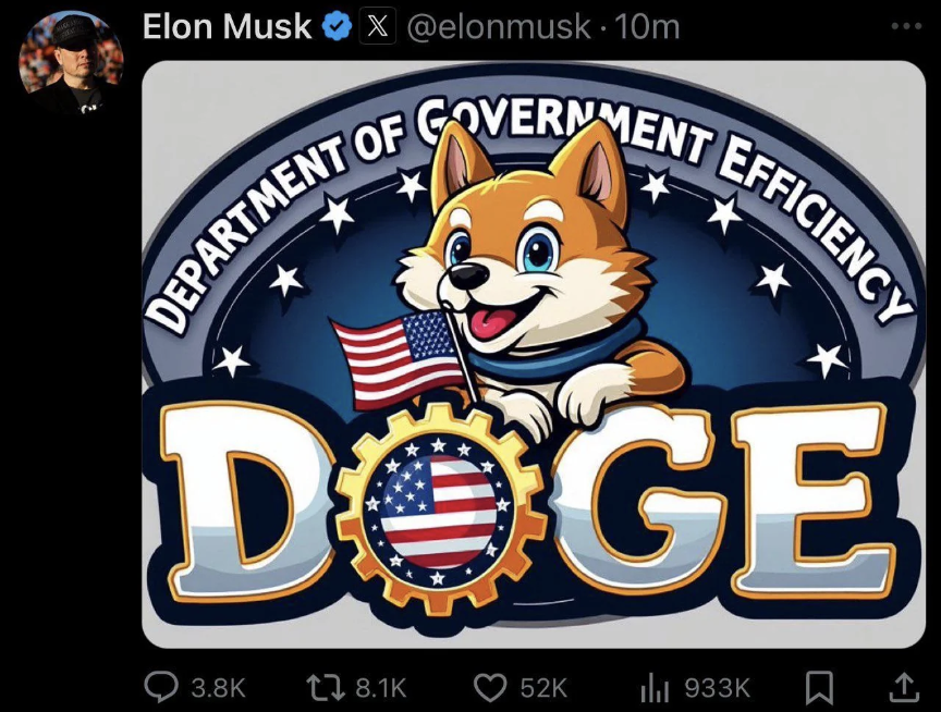 cartoon - Elon Musk X. 10m Department Of Government Efficiency Doge 52K lil I