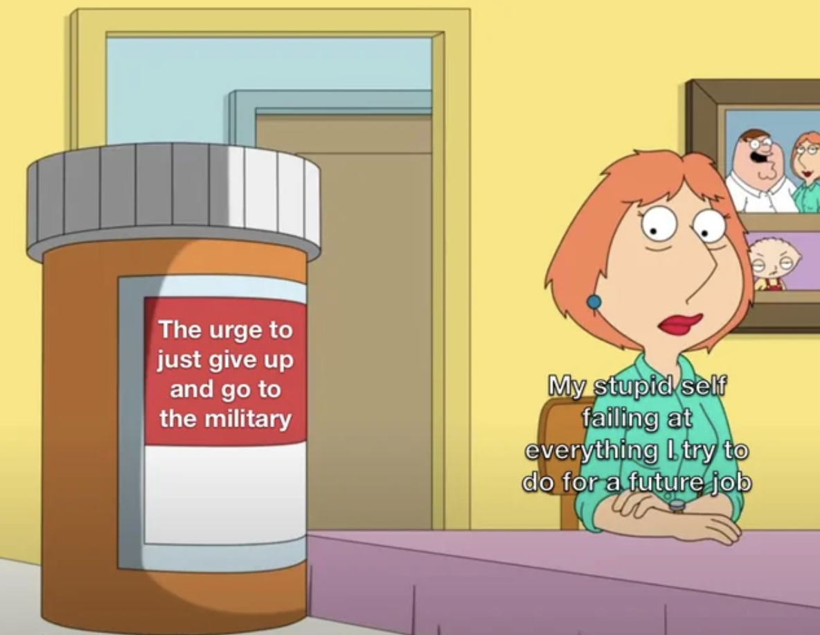 louis looking at pill bottle - The urge to just give up and go to the military My stupid self failing at everything I try to do for a future job