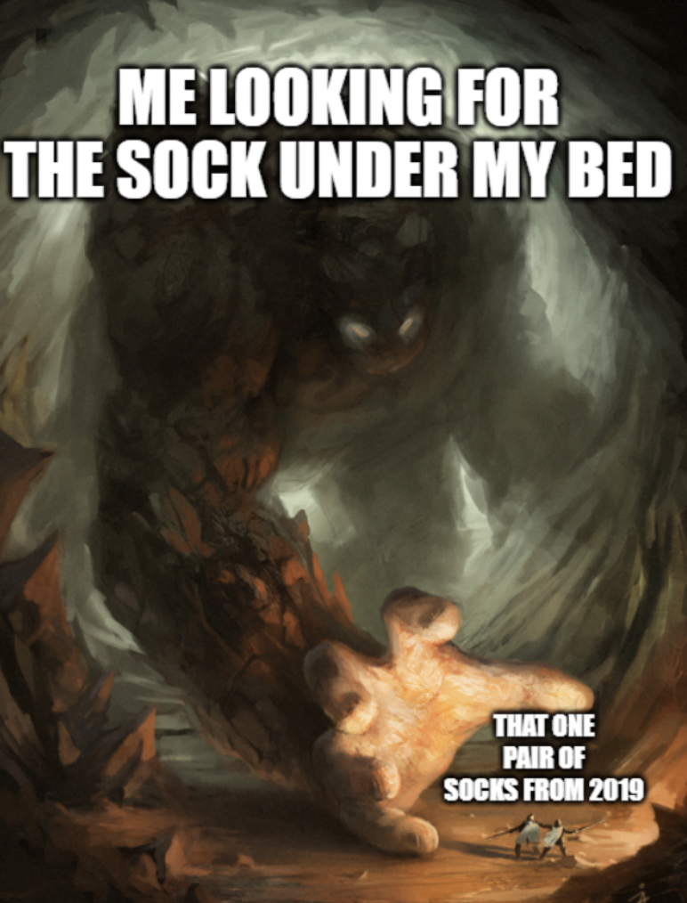 giant rock golem art - Me Looking For The Sock Under My Bed That One Pair Of Socks From 2019