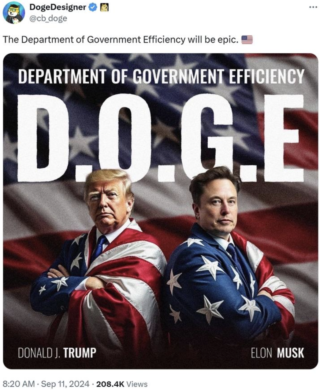 department of government efficiency - DogeDesigner The Department of Government Efficiency will be epic. Department Of Government Efficiency D.O.G.E Donald J. Trump Views Elon Musk